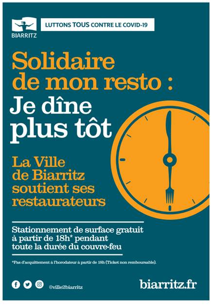 « Solidaire de mon resto : je dîne plus tôt »