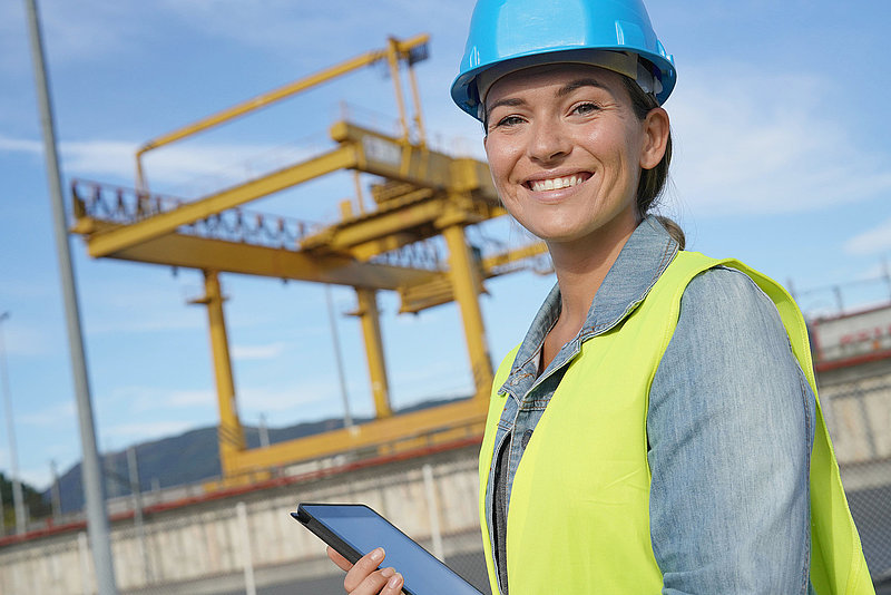 Engineer on building site