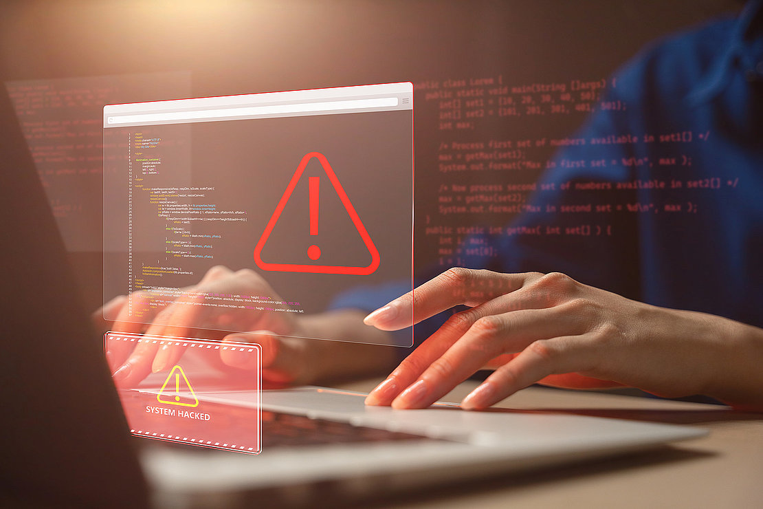 System hacked alert after cyber attack on computer network. compromised information. internet virus cyber security, cybercrime. hackers to steal the information is cybercriminal. attack, crime, cyber