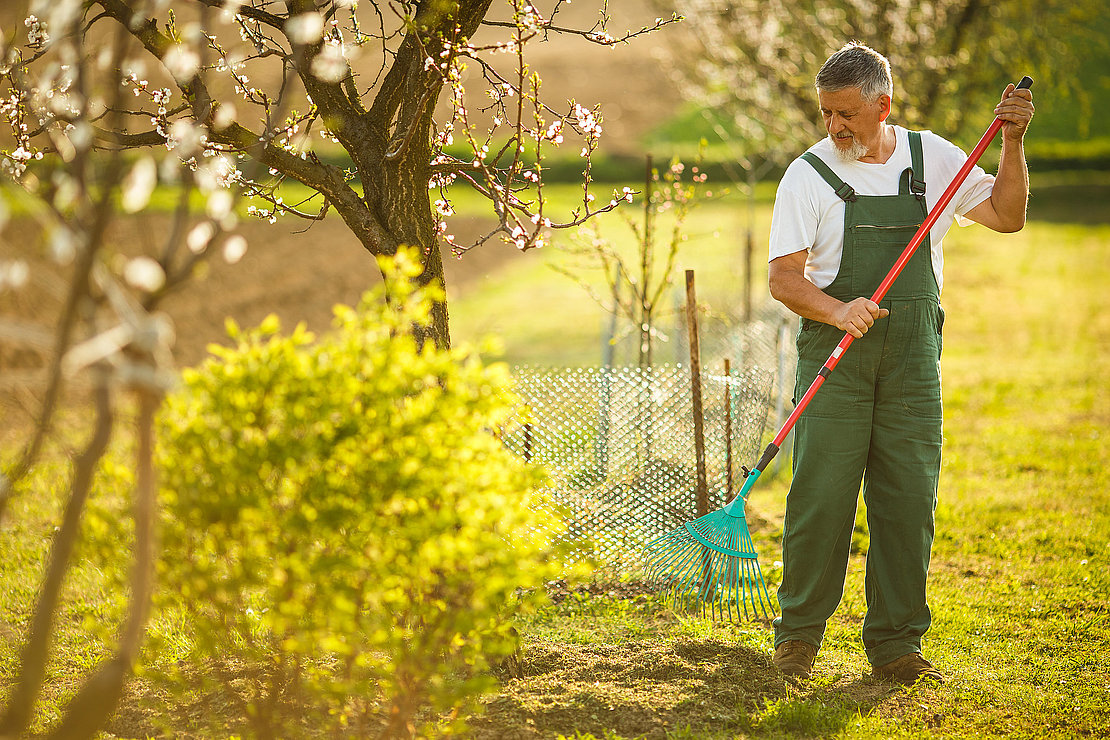 Portrait of a handsome senior man gardening in his garden