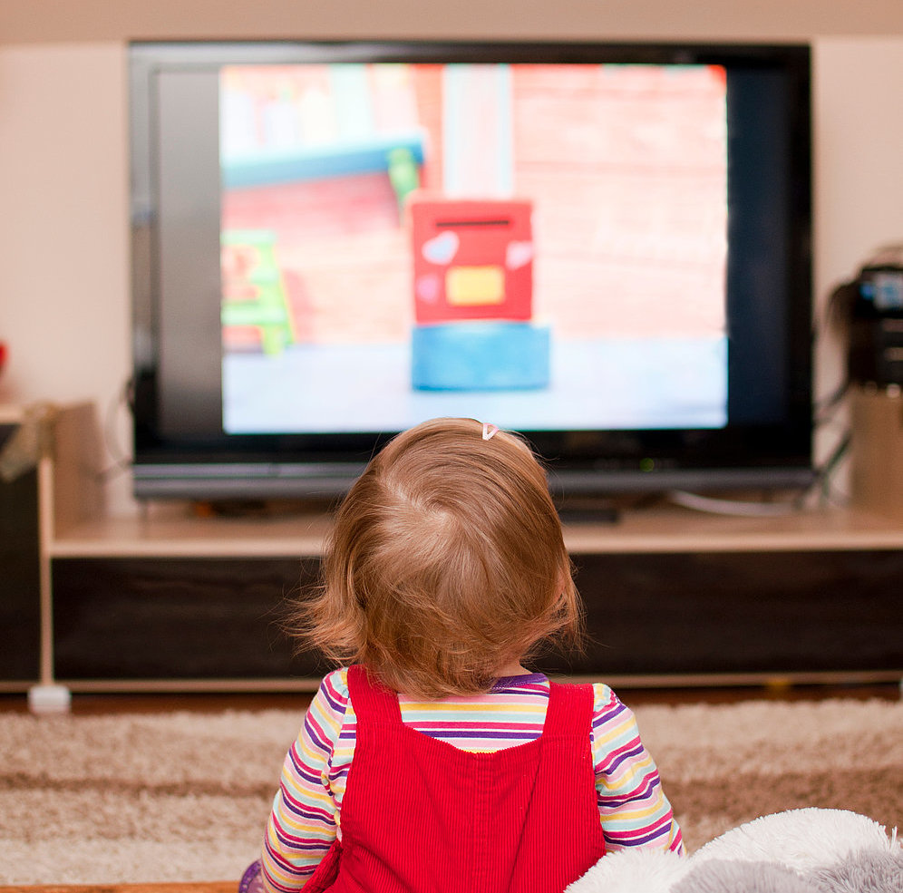 child watches television