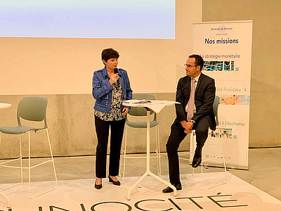 © Y.R Catherine Errecart, directrice de la Banque de France de Bayonne, et Frédéric Cabarrou, directeur départemental de l'institution.