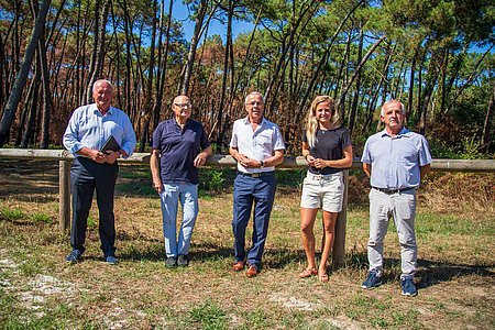 De g. à d : Jean-Jacques Lasserre, Robert Villenave, Claude Olive, Pauline Ado et Christian Mutio