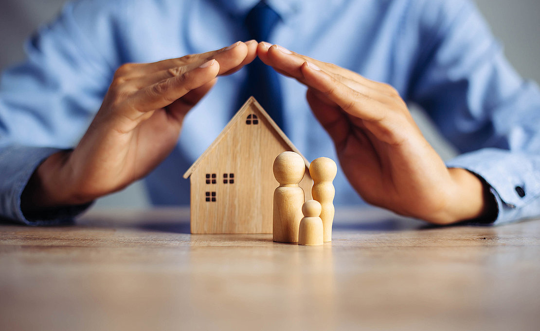 Insurance house, and family health live concept. The insurance a