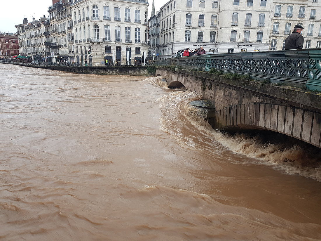 Bayonne, alerte vigilance crue - Quai des corsaires - Quai Amiral Lespes