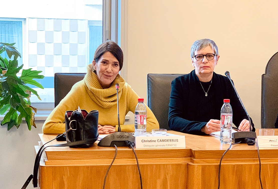 Christine Camdessus (à gauche), déléguée générale, et Anne Georget, présidente du FIPADOC © Yannick Revel